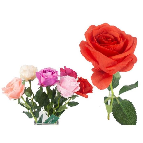 Artificial Plants & Flowers | Single Rose, 50cm, 6 Asstd Artificial Plants & Flowers Artificial Plants & Flowers