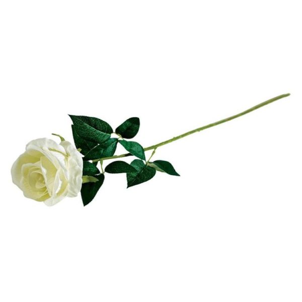 Artificial Plants & Flowers | Single Stem White Rose, 62cm Artificial Plants & Flowers Artificial Plants & Flowers