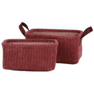 Baskets | Corduroy Storage Basket Rectangle, Set Of 2 Baskets Baskets