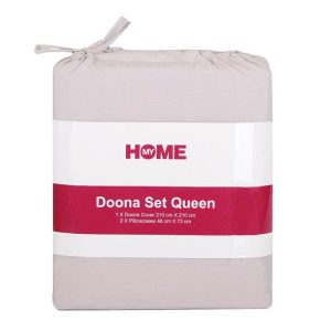 Bedding | Microfibre Doona Set, Queen, Grey Bedding Bedding