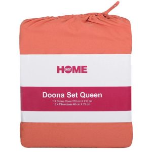 Bedding | Microfibre Doona Set, Queen, Terracotta Bedding Bedding