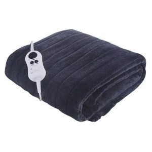 Bedding | Prinetti Heated Throw, Navy Bedding Bedding