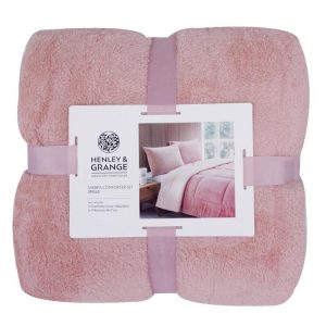 Bedding | Sherpa Comforter Set, Pink, Single Bedding Bedding