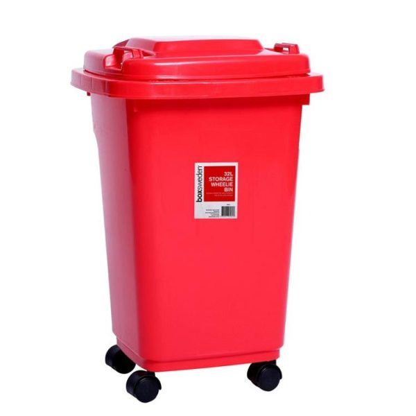 Bins & Buckets | Wheelie Bin, 32L, 4 Asstd Colours Bins & Buckets Bins & Buckets