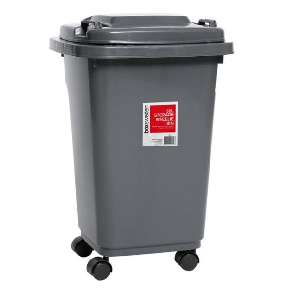 Bins & Buckets | Wheelie Bin, 32L, 4 Asstd Colours Bins & Buckets Bins & Buckets