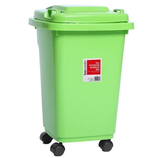 Bins & Buckets | Wheelie Bin, 32L, 4 Asstd Colours Bins & Buckets Bins & Buckets