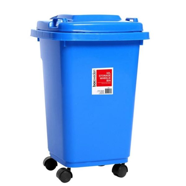 Bins & Buckets | Wheelie Bin, 32L, 4 Asstd Colours Bins & Buckets Bins & Buckets