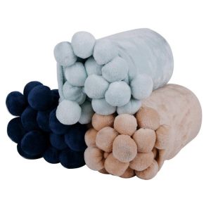 Cushion & Throws | Pom Pom Throw, Mist Blue Cushion & Throws Cushion & Throws