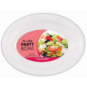 Dining & Serveware | Plastic Serving Bowl Oval, White, 43x32cm Dining & Serveware Dining & Serveware