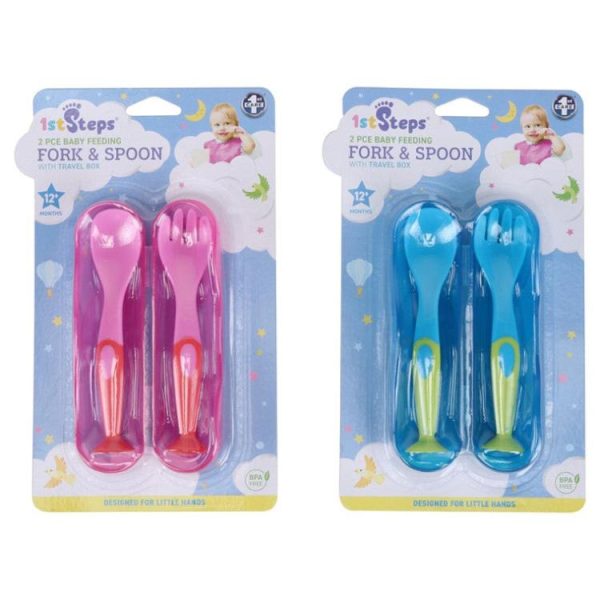 Feeding | Baby Cutlery, 3pce, 2 Asstd Colours Baby Feeding