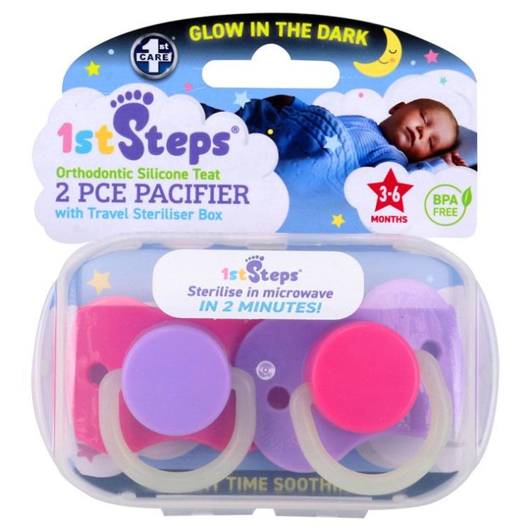 Feeding | Pacifier Orthodontic Teat w/ Travel Steriliser Box, 2pk