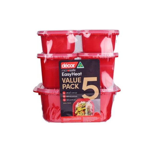 Food Preparation | Décor Microsafe Containers Value, 5pc Food Preparation Food Preparation