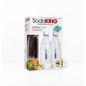 Kitchen | Soda King 1L Moderna Bottles, 2pk, White Appliances Kitchen