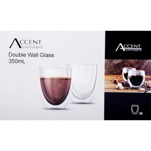 Lunch & Drink | Double Wall Coffee Mug 350ml, 2 pk Kitchen & Dining Lunch & Drink