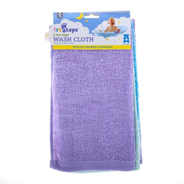 Nappies & Accessories | Baby Wash Cloth, 5pk Baby Nappies & Accessories