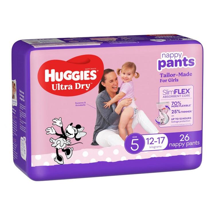 Nappies & Accessories | Nappy Pants Girl 26pk, Size 5, Walker