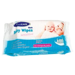 Nappies & Accessories | Thick Baby Wipes w/ Aloe Vera & Vitamin E, 100pk Baby Nappies & Accessories