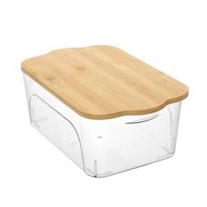 Storage | Crystal Reno Storage Box, Bamboo Lid Furniture Storage