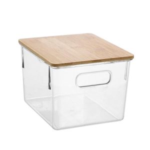 Storage | Crystal Storage w/ Bamboo Lid, 21cm Furniture Storage