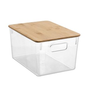 Storage | Crystal Storage w/ Bamboo Lid, 28cm Furniture Storage