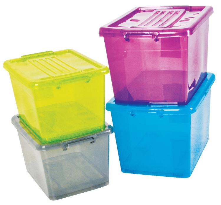 Storage | Heavy Duty Storage Tub 90L, 4 Asstd Colours