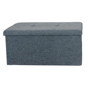 Storage | Organiser Ottoman, Shoe, Grey Linen Furniture Storage