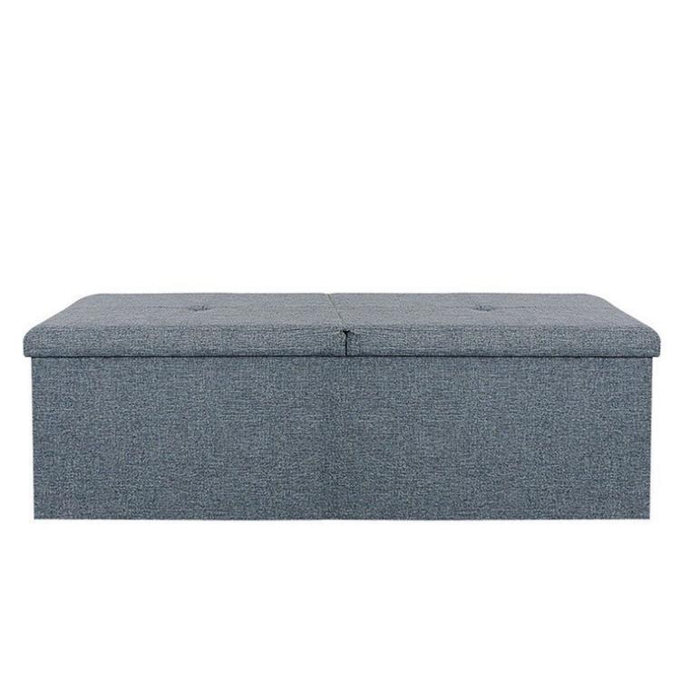 Storage | Organiser Ottoman, Triple, Grey Linen