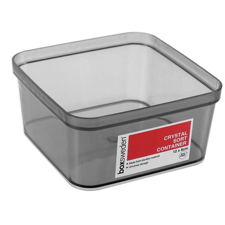 Storage | Square Crystal Container, 12x6cm, 2 Asstd Colours