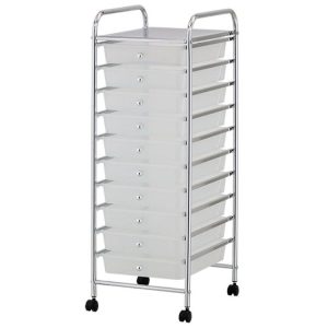 Storage | Storage Trolley 10 Drawer, White Furniture Storage