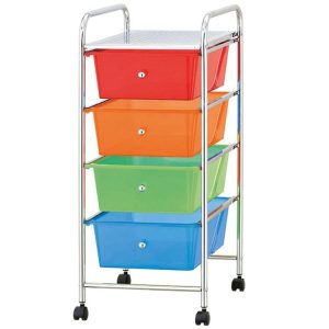 Storage | Storage Trolley 4 Drawers, Multi-Coloured Furniture Storage