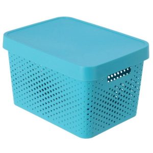 Tubs | Hudson Basket w/ Lid, Large, 3 Asstd Colours Storage Tubs