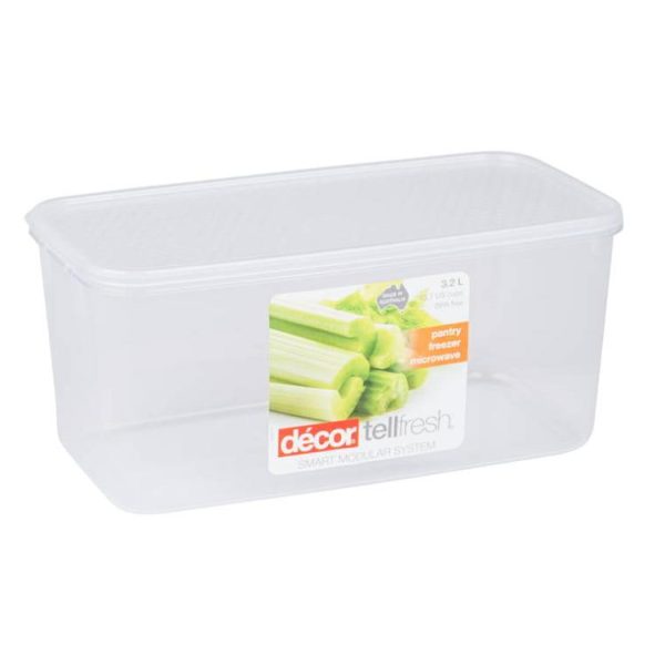 Food Containers | Tellfresh Tall Oblong, 3.25L Food Containers Food Containers