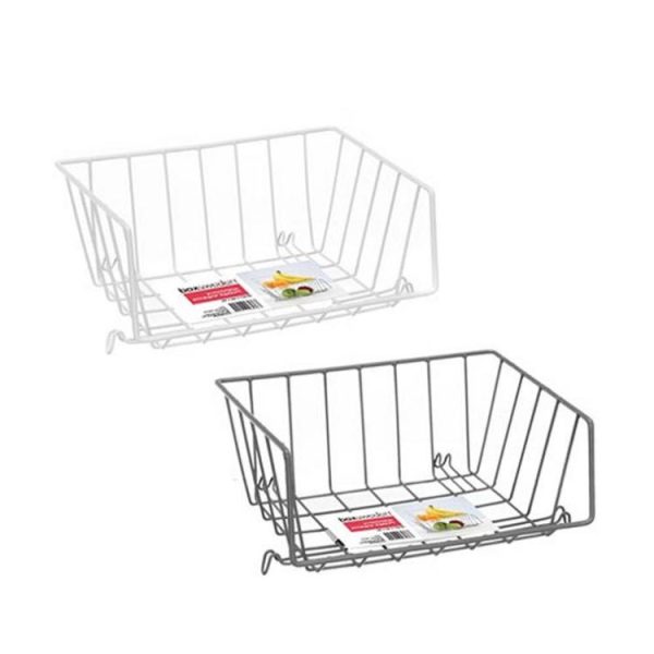 Storage | Wire Stackable Storage Basket, 29x22x12cm, 2 Asstd Colours Furniture Storage