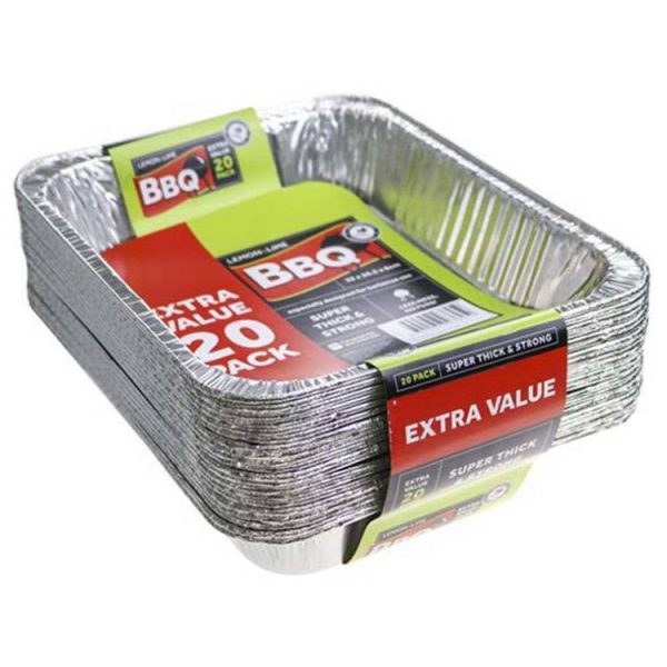 Tableware | L&L Foil BBQ Tray, 20pk Party Tableware