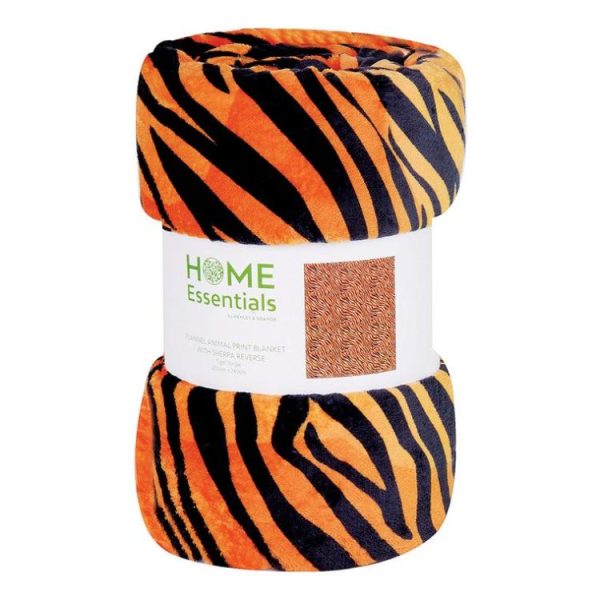 Bedding | Sherpa Blanket, Tiger Stripes, 240x200cm Bedding Bedding